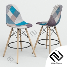 Барный стул Bar Chair Eames Style DSW Patchwork