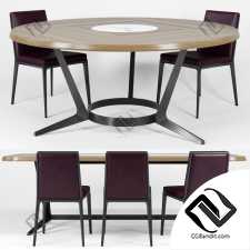 Стол и стул Table and chair B&B Maxalto Caratos, Astrum