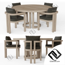 Стол и стул Table and chair PORTOFINO TEAK ROUND DINING
