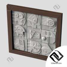 Panel decorative cube  square n2