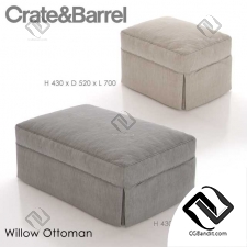 Crate and Barrel Willow Ottoman