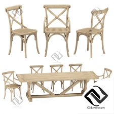 Стол и стул Table and chair Restoration Hardware Madeleine with Salvaged