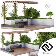 Экстерьер Roof Garden, Landscape Furniture with Pergola