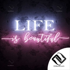 Neon Text 01 Life is beautiful