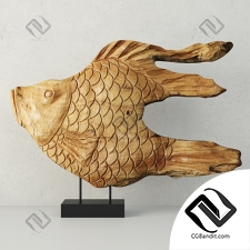 Декор из дерева в форме рыбы Fish-shaped wood decor