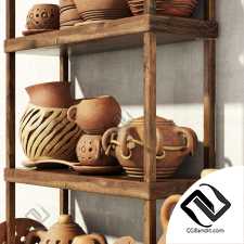 Dishes clay rack n8 / Стеллаж с глиняной посудой N8