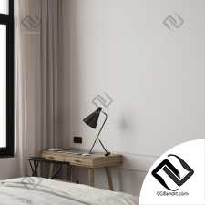 White and wood apartment 3D сцена интерьер