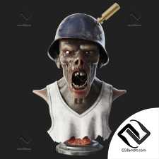 Скульптуры Sculptures Zombie bust