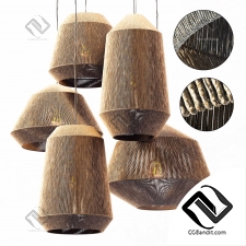 Lamp wood rotang wicker barrel n2 / Лампа плетеная из ротанга 