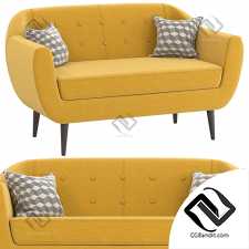 Диван Sofa Rotterdam Velvet Yellow