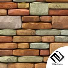 Brick granite color stone many part
