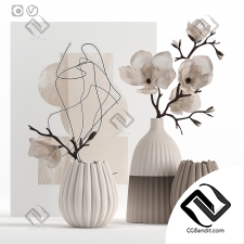 Декоративный набор Decor set vase with magnolia