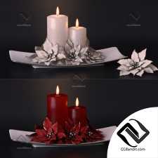 свечи с цветами candles with flowers