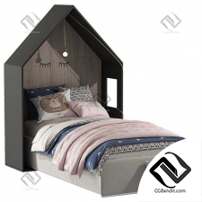 Детская кровать Bed with a house 07