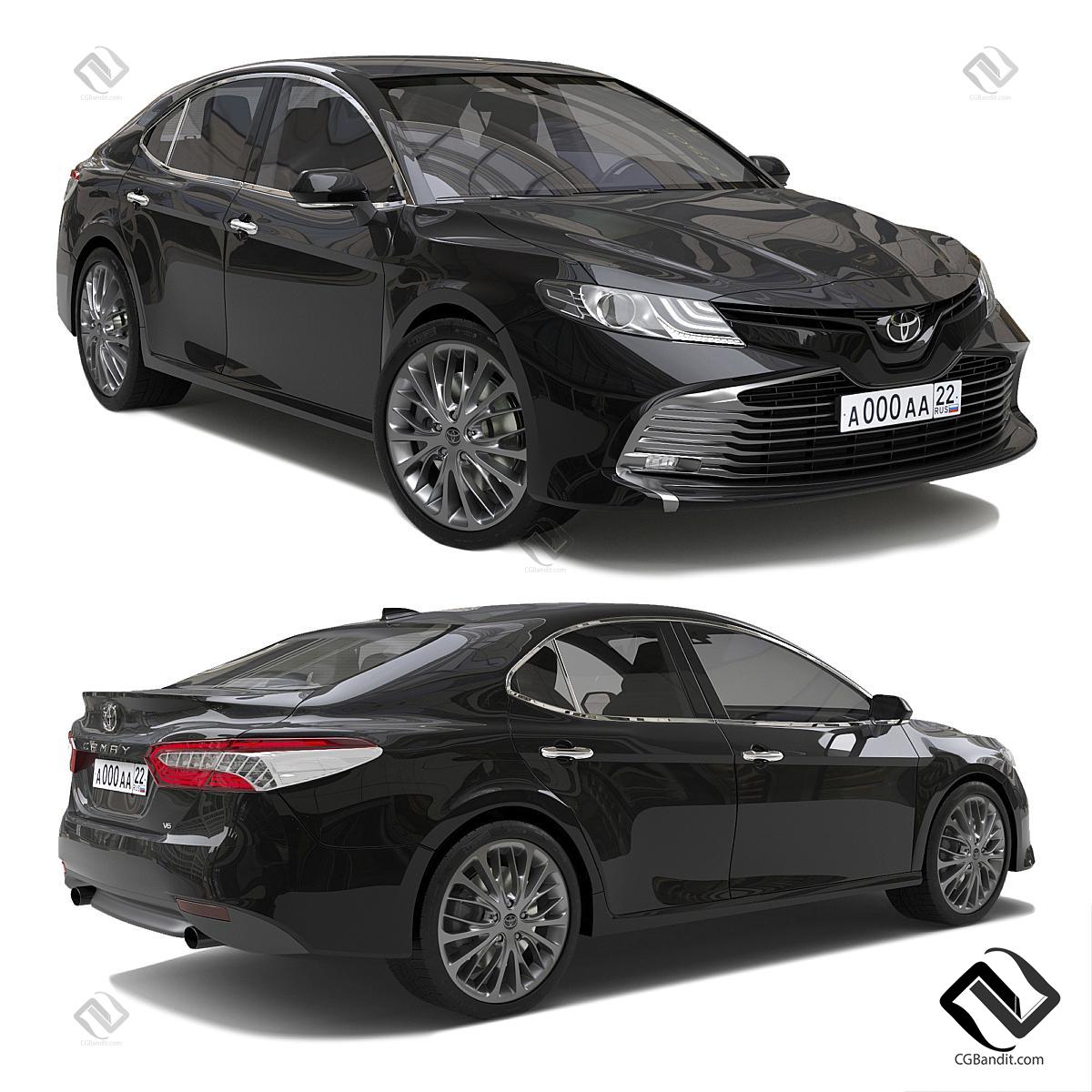 Транспорт Toyota Camry 3D модель скачать на CGBandit в формате 3d max, 3ds,  obj, fbx, материалы Vray, Corona Render