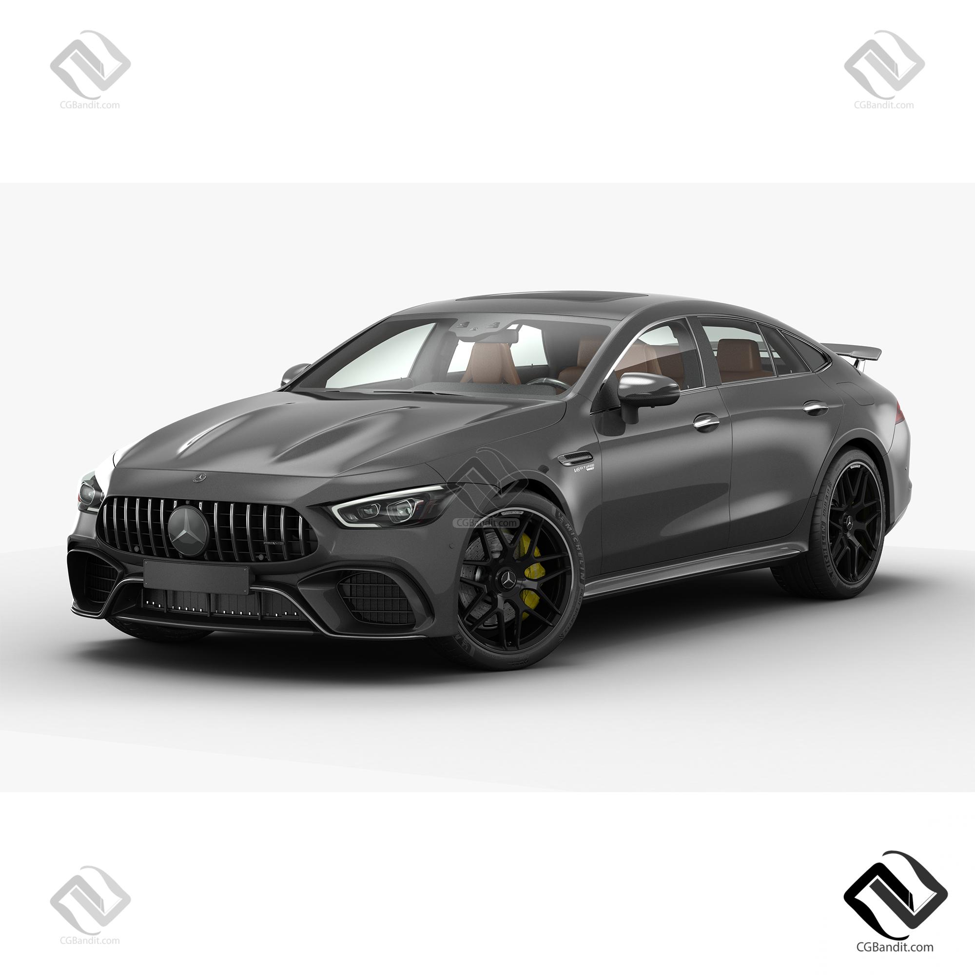 Машина Mercedes AMG GT63S 2019 3D модель скачать на CGBandit в формате 3d  max, 3ds, obj, fbx, материалы Vray, Corona Render