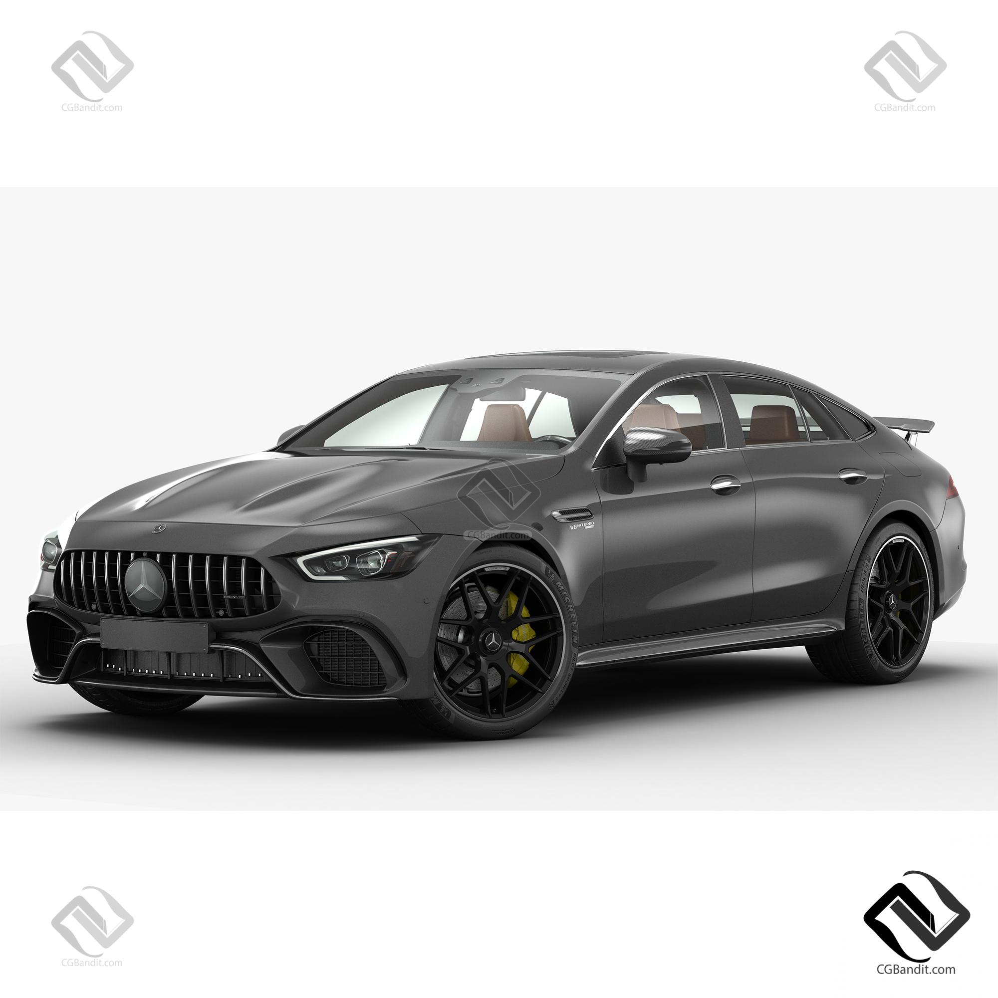 Машина Mercedes AMG GT63S 2019 3D модель скачать на CGBandit в формате 3d  max, 3ds, obj, fbx, материалы Vray, Corona Render