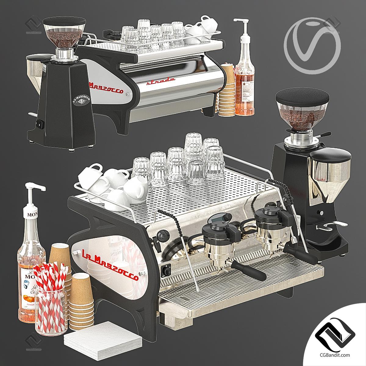 Кофе машина La marzocco 3D модель скачать на CGBandit в формате 3d max,  3ds, obj, fbx, материалы Vray, Corona Render