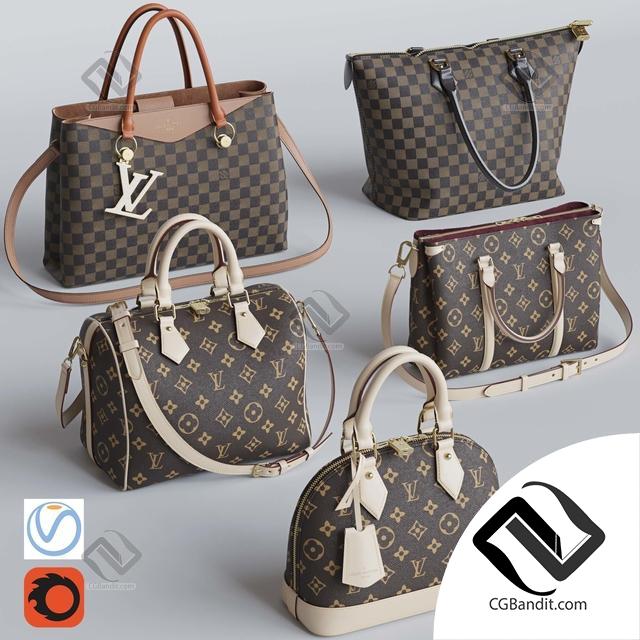 Louis Vuitton Suitcases - 3D Model for VRay, Corona