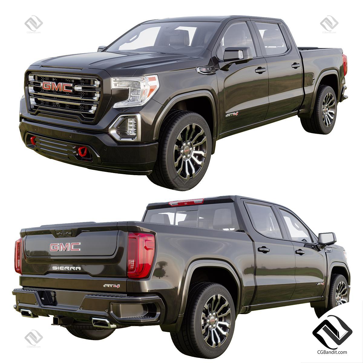 Транспорт Transport GMC Sierra AT4 3D модель скачать на CGBandit в формате  3d max, 3ds, obj, fbx, материалы Vray, Corona Render