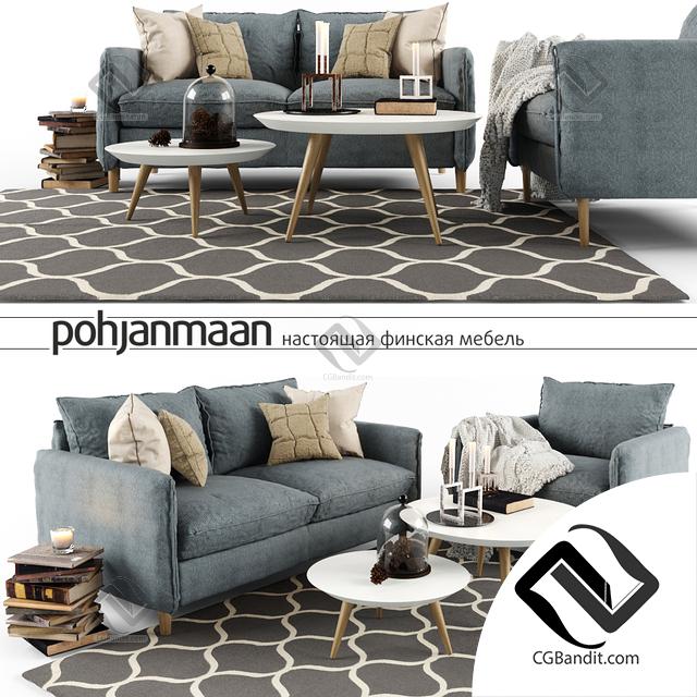 Мебель Furniture Decor set pohjanmaan sofa 3D модель скачать на CGBandit в  формате 3d max, 3ds, obj, fbx, материалы Vray, Corona Render