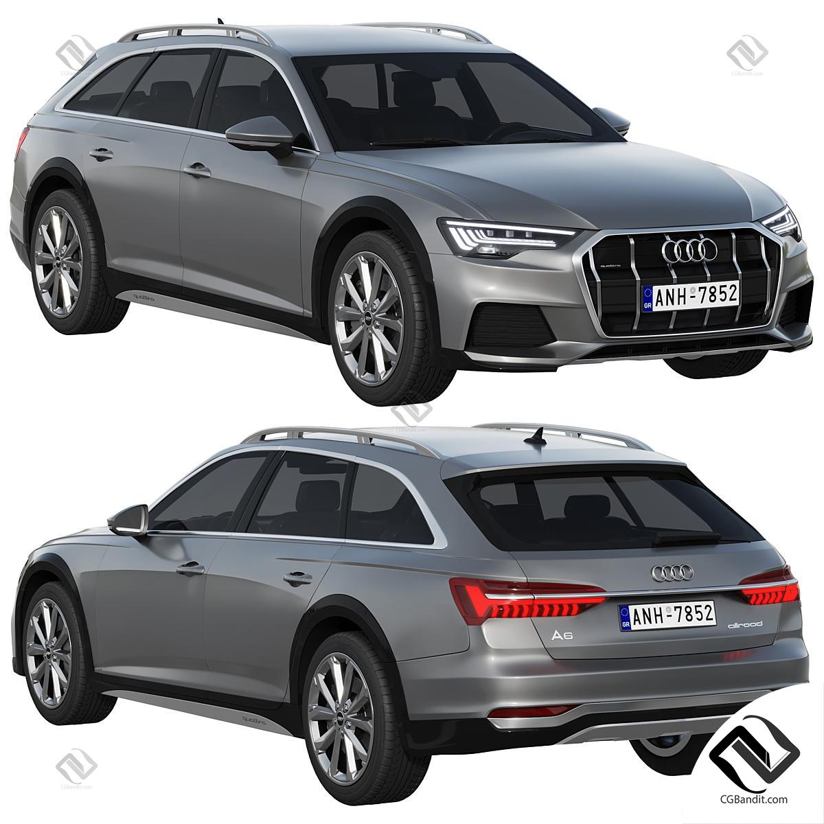 Автомобиль Audi A6 allroad 3D модель скачать на CGBandit в формате 3d max,  3ds, obj, fbx, материалы Vray, Corona Render