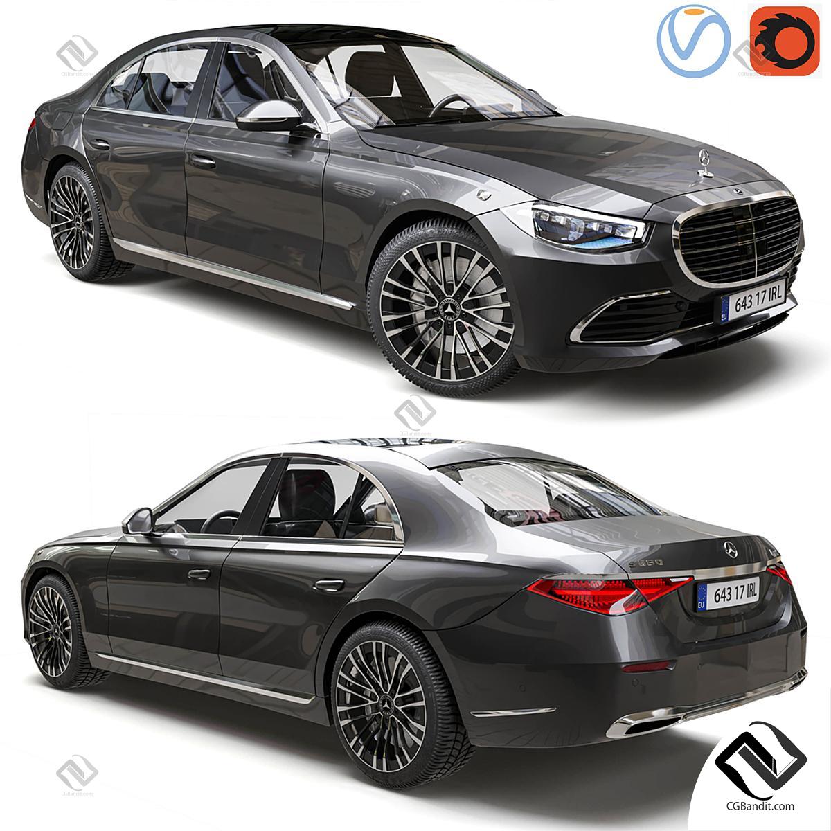 Транспорт Mercedes Benz S680 Guard 4Matic 3D модель скачать на CGBandit в  формате 3d max, 3ds, obj, fbx, материалы Vray, Corona Render