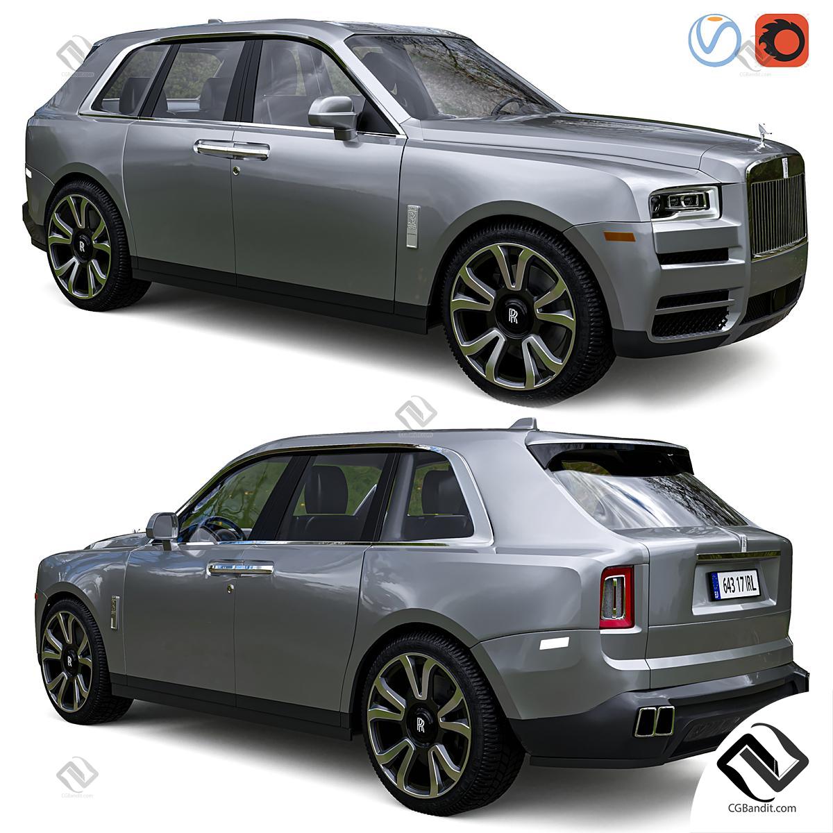 Транспорт Rolls Royce Cullinan 3D модель скачать на CGBandit в формате 3d  max, 3ds, obj, fbx, материалы Vray, Corona Render