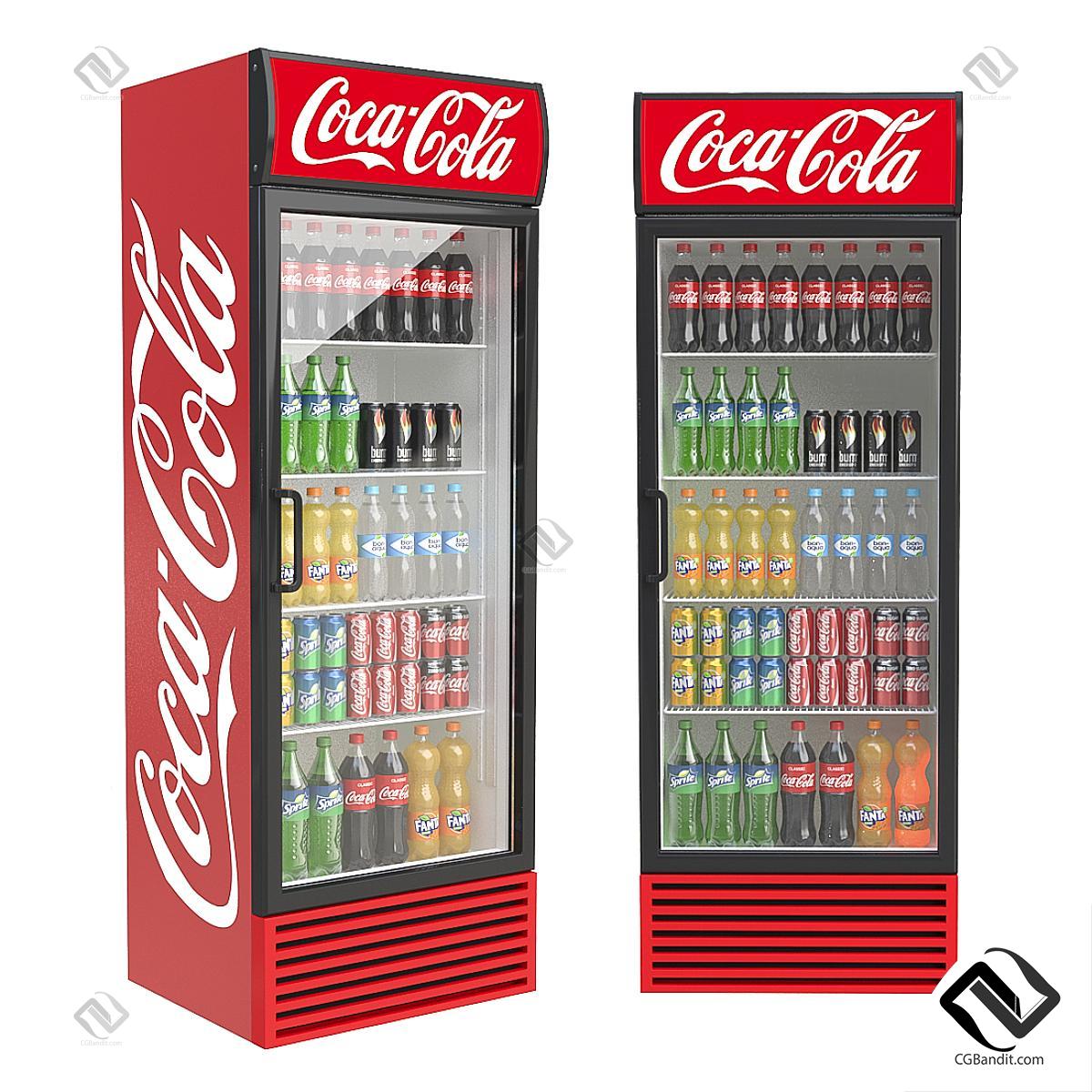 Холодильник Coca-cola 3D модель скачать на CGBandit в формате 3d max, 3ds,  obj, fbx, материалы Vray, Corona Render