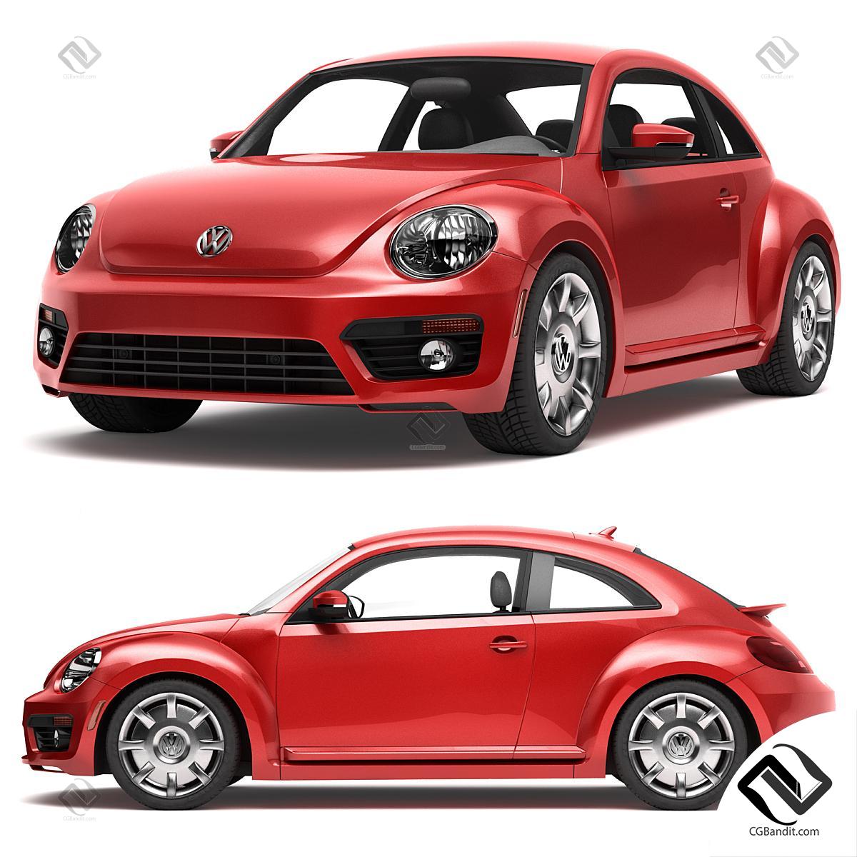 Автомобиль Volkswagen Beetle 3D модель скачать на CGBandit в формате 3d  max, 3ds, obj, fbx, материалы Vray, Corona Render