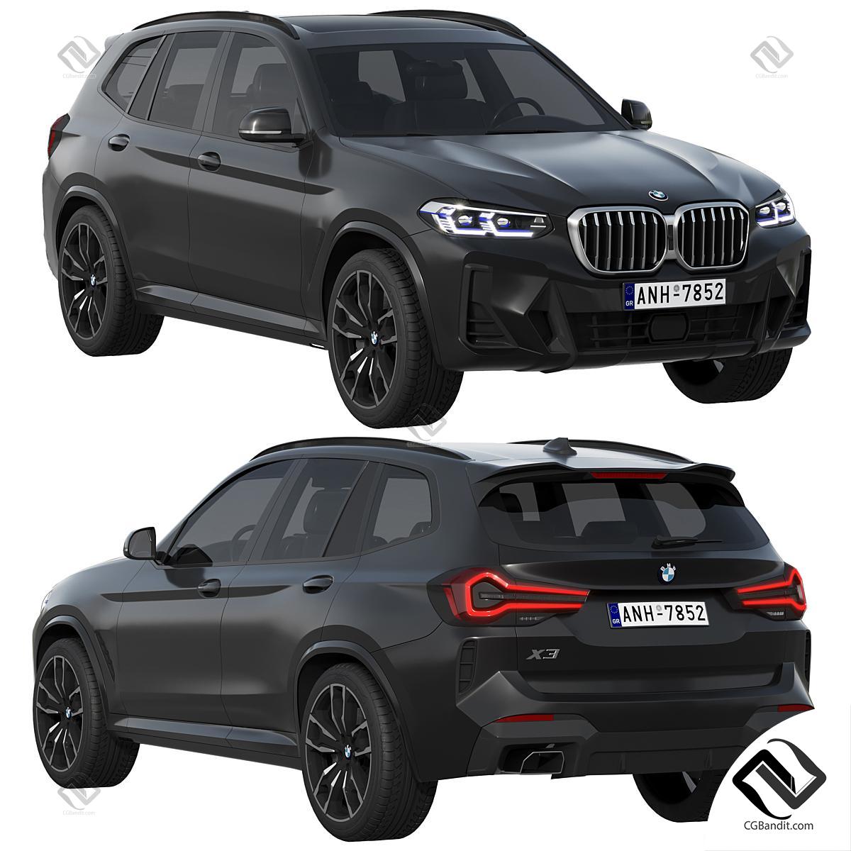 Транспорт BMW X3 3D модель скачать на CGBandit в формате 3d max, 3ds, obj,  fbx, материалы Vray, Corona Render