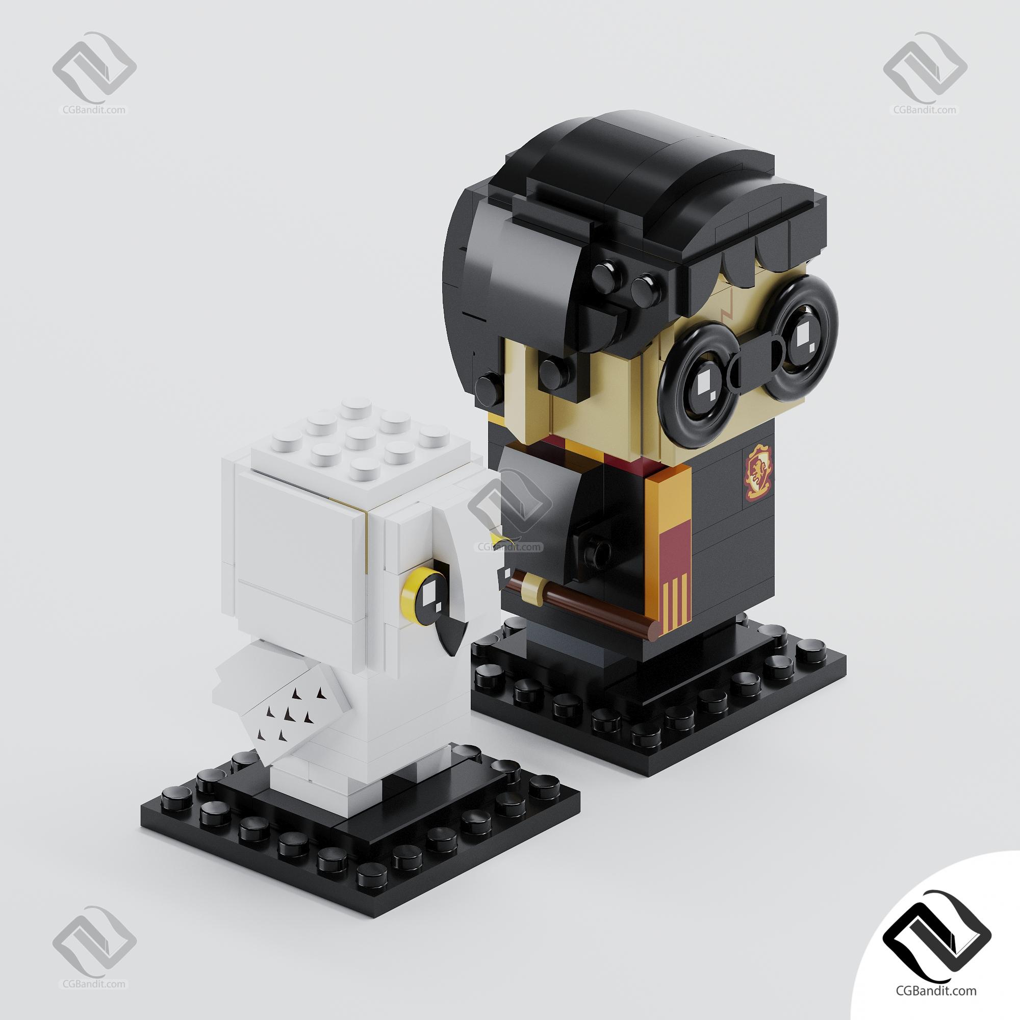 Lego Harry Potter 3D модель скачать на CGBandit в формате 3d max, 3ds, obj,  fbx, материалы Vray, Corona Render