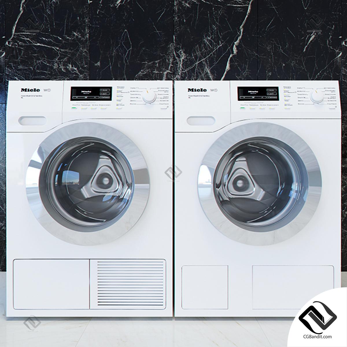 Miele Washer and Dryer 3D модель скачать на CGBandit в формате 3d max, 3ds,  obj, fbx, материалы Vray, Corona Render