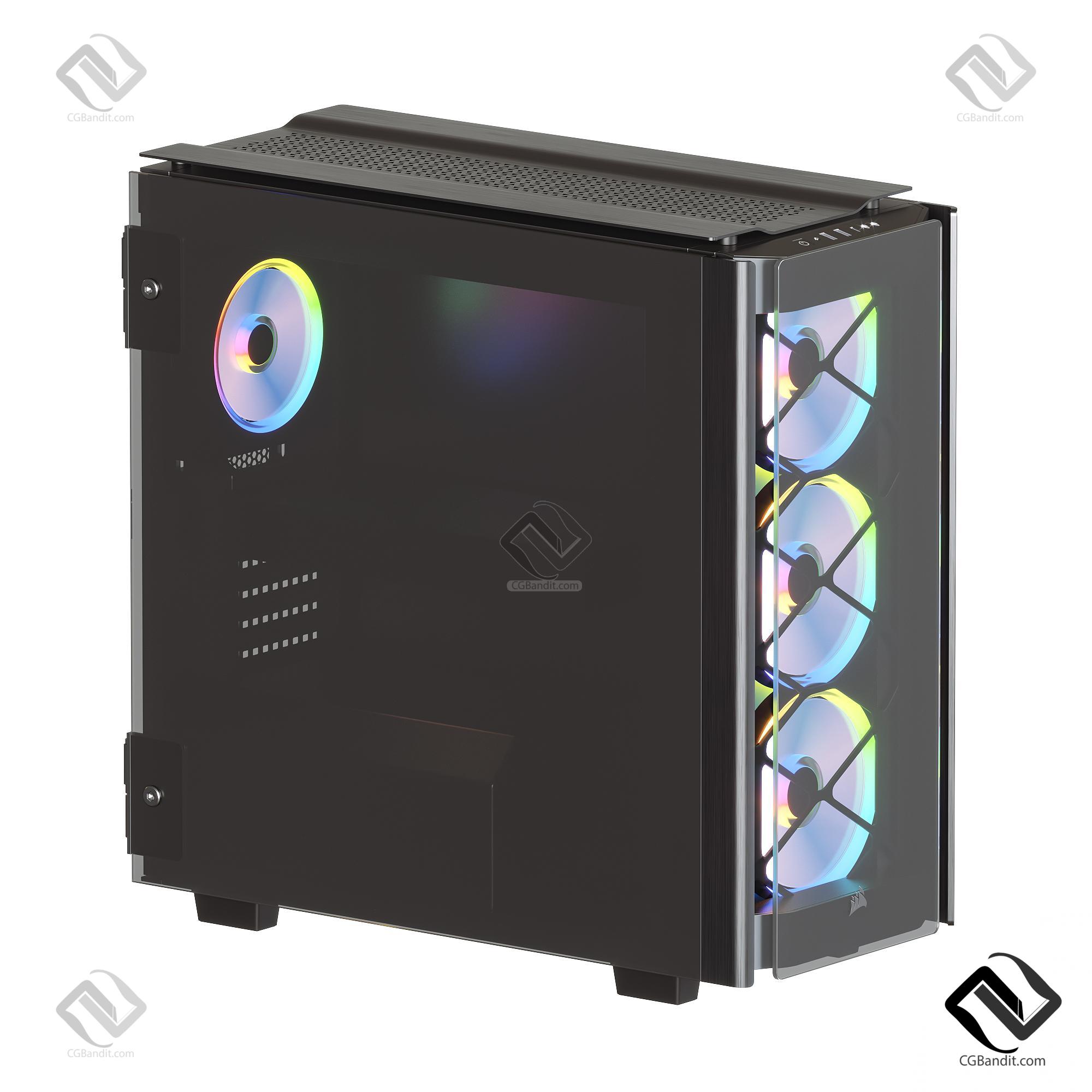 Obsidian Series 500D RGB PC SE Case 3D модель скачать на CGBandit в формате 3d  max, 3ds, obj, fbx, материалы Vray, Corona Render