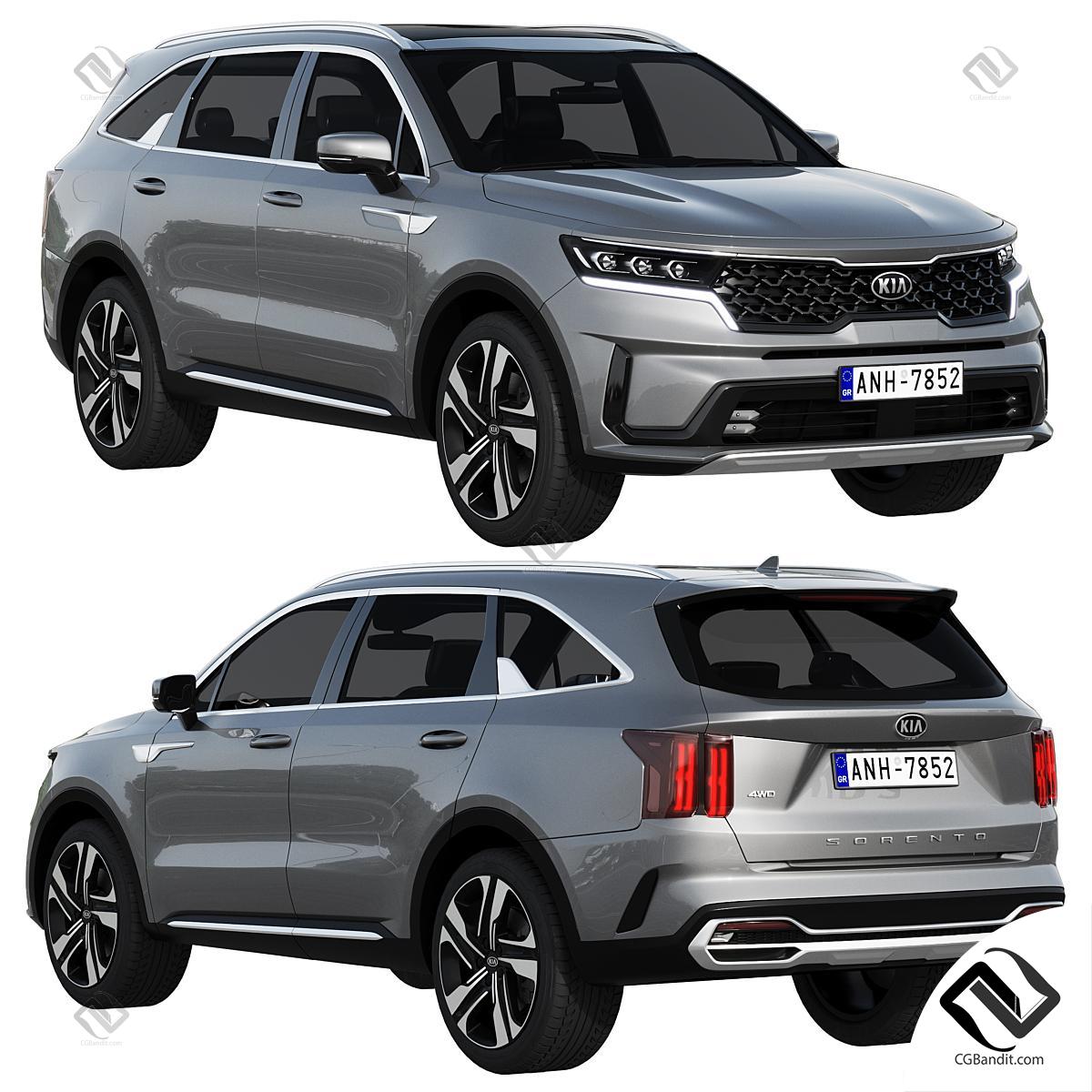 Транспорт KIA Sorento 3D модель скачать на CGBandit в формате 3d max, 3ds,  obj, fbx, материалы Vray, Corona Render